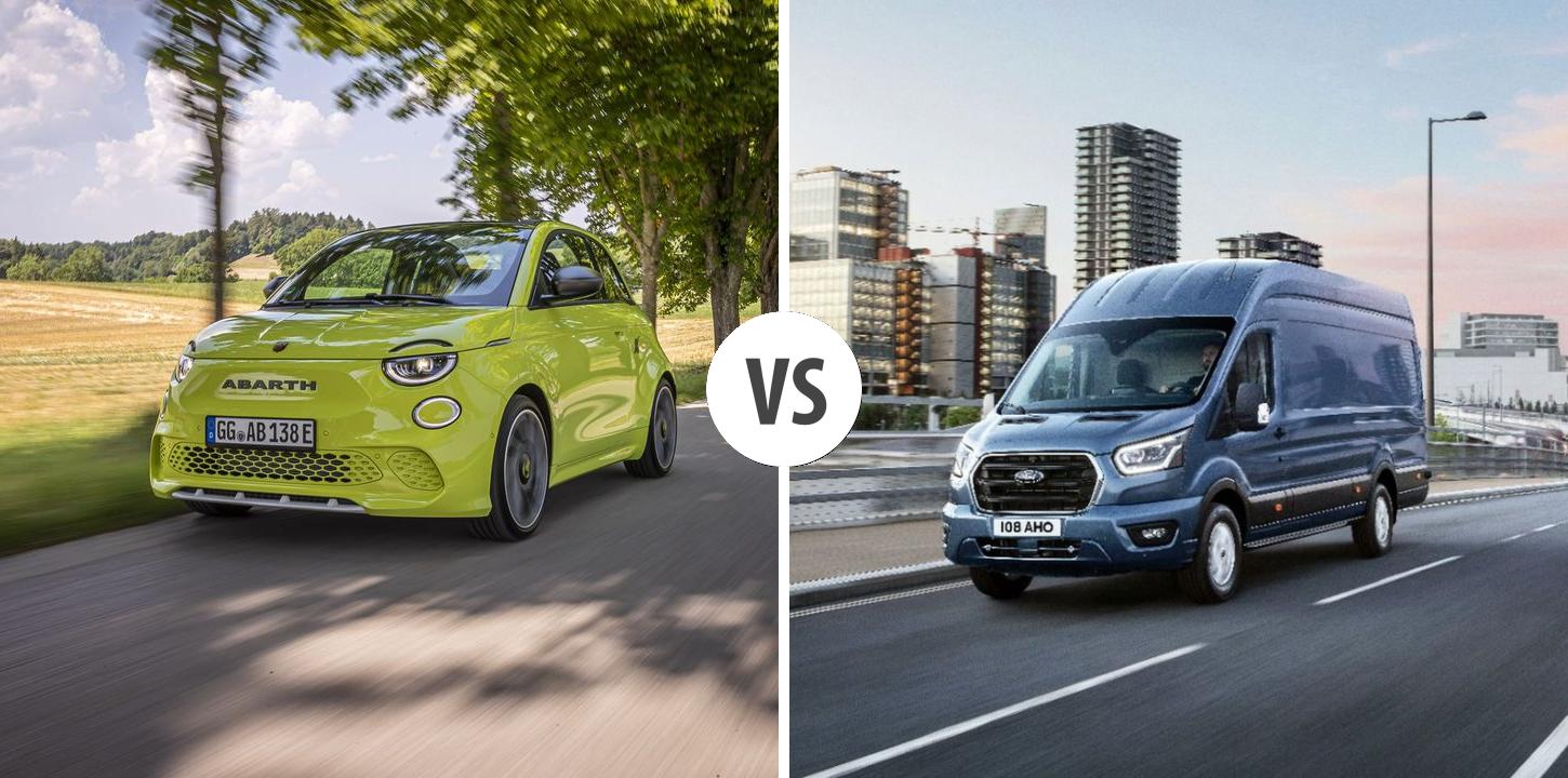 Transit 500e Rwd Abarth 500e Cabriolet VS Ford Transit Kastenwagen – Vergleiche Preise ...