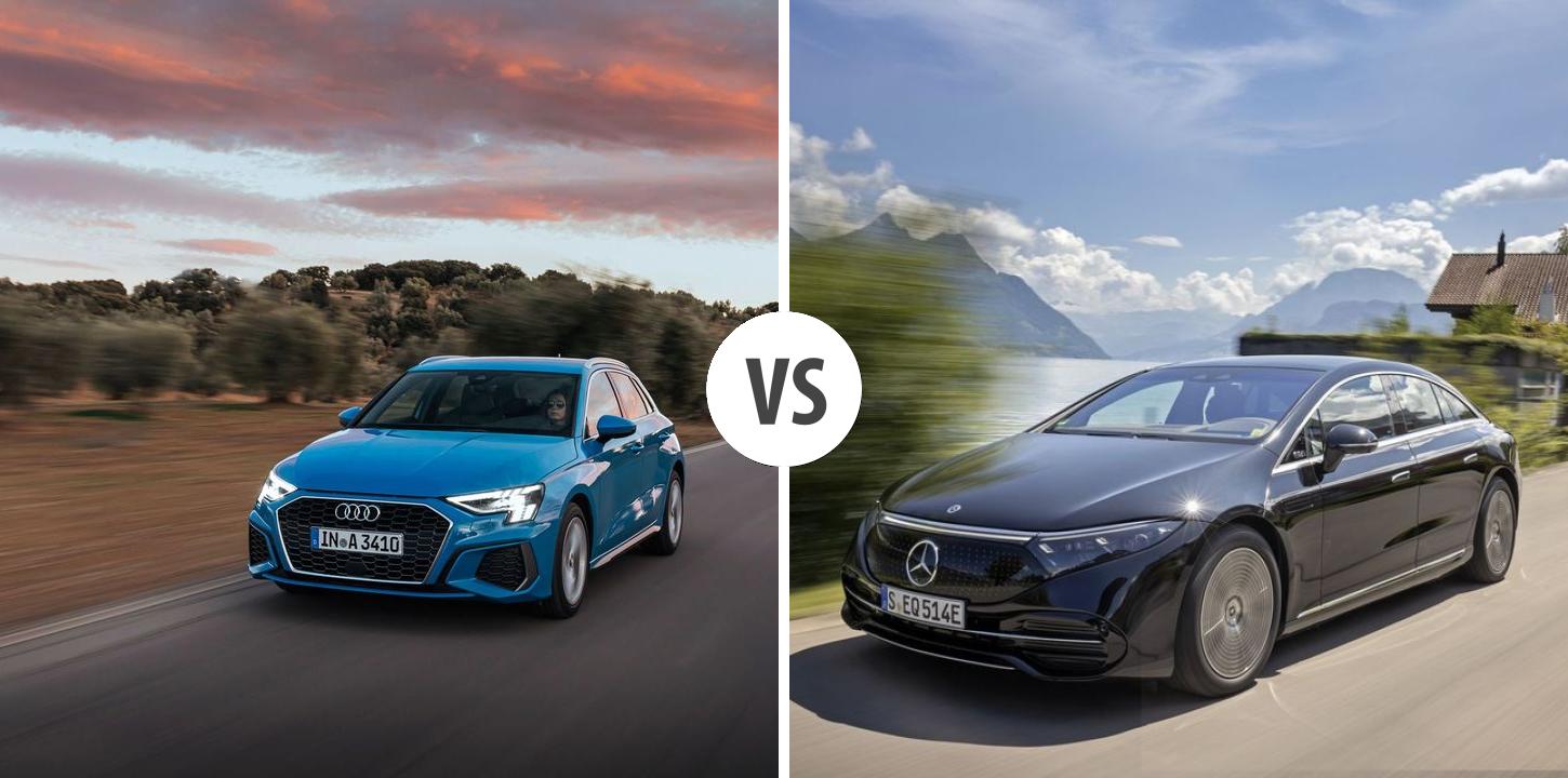 Audi A3 Sportback VS Mercedes EQS Limousine Autovergleich AUTOGOTT.DE