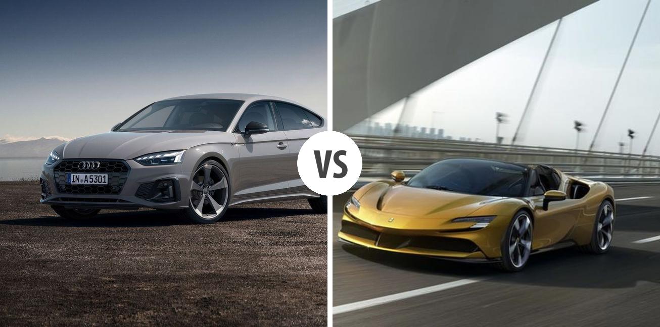 Audi A5 Sportback VS Ferrari SF90 Roadster Autovergleich AUTOGOTT.DE