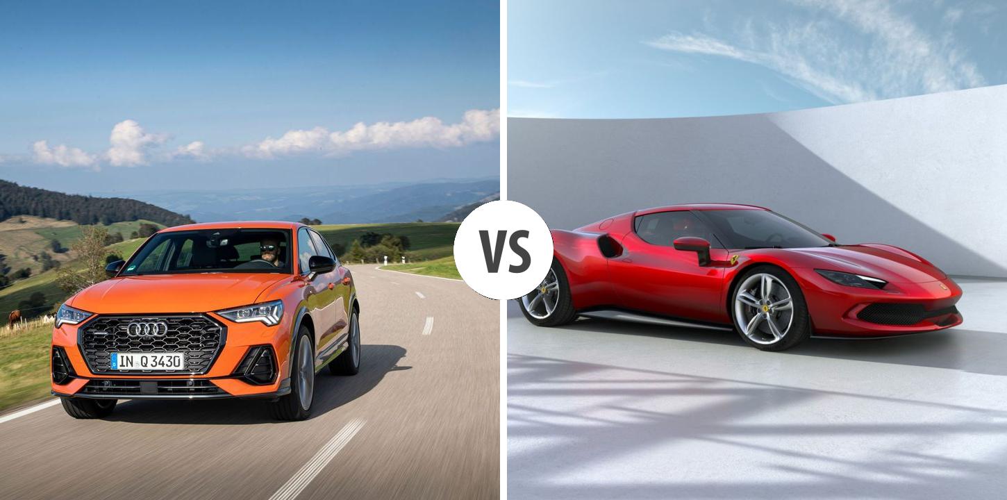 Audi Q3 Sportback VS Ferrari 296 Coupé Autovergleich AUTOGOTT.DE