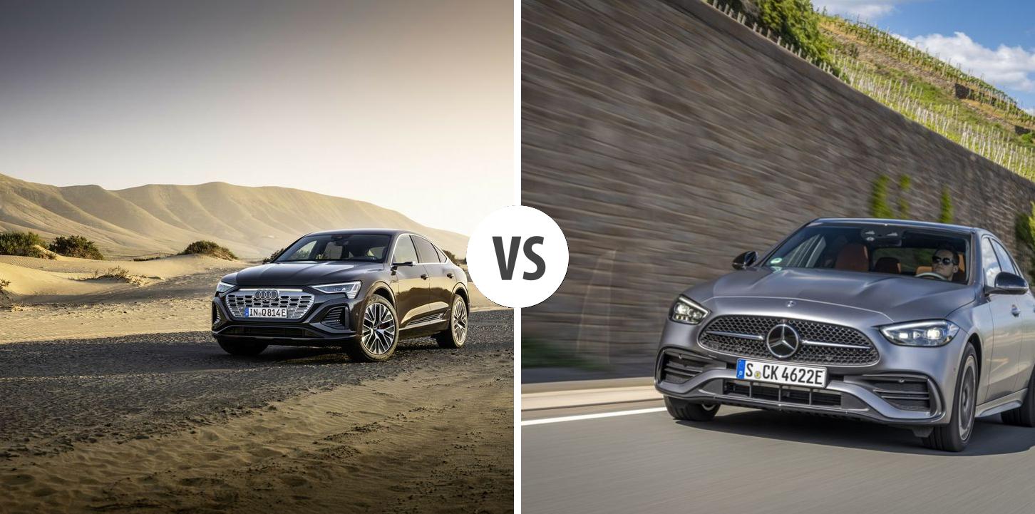 Audi Q8 etron Sportback VS Mercedes CKlasse Limousine Autovergleich