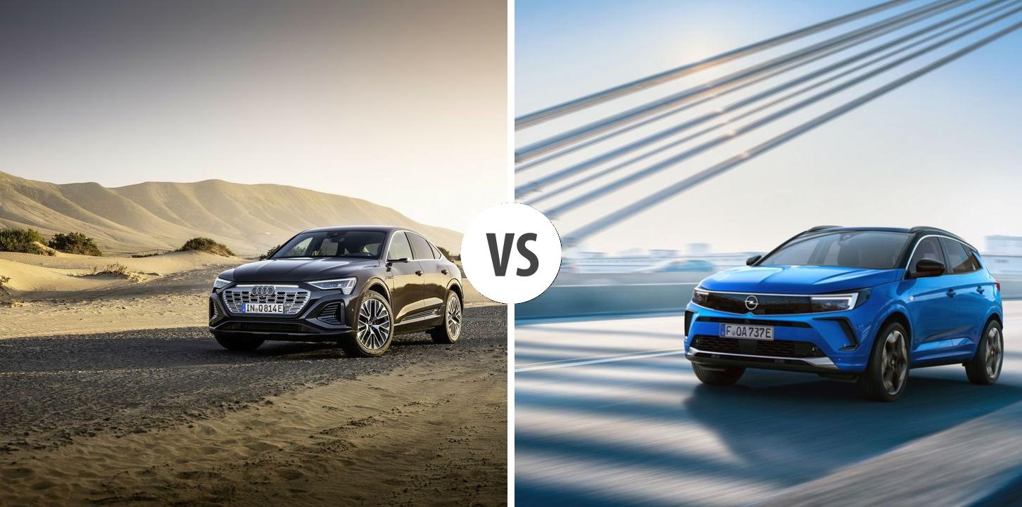 Audi Q8 etron Sportback VS Opel Grandland Autovergleich AUTOGOTT.DE
