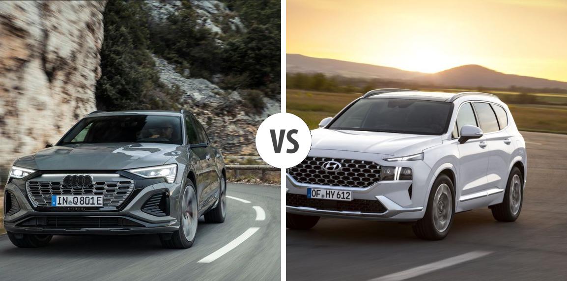 Audi Q8 etron VS Hyundai Santa Fe Autovergleich AUTOGOTT.DE