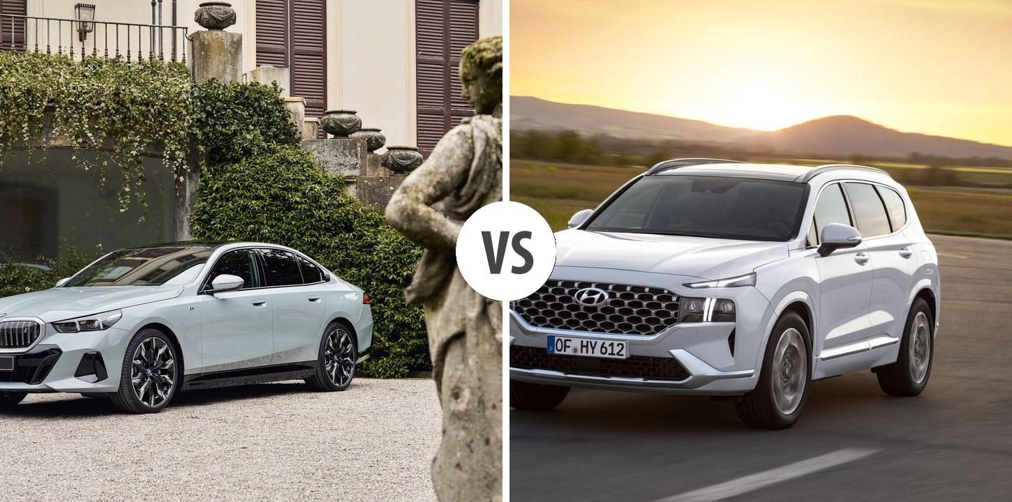 BMW i5 VS Hyundai Santa Fe Autovergleich | AUTOGOTT.DE