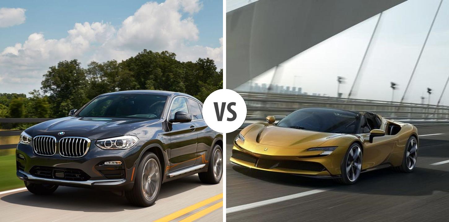 BMW X4 VS Ferrari SF90 Roadster Autovergleich | AUTOGOTT.DE