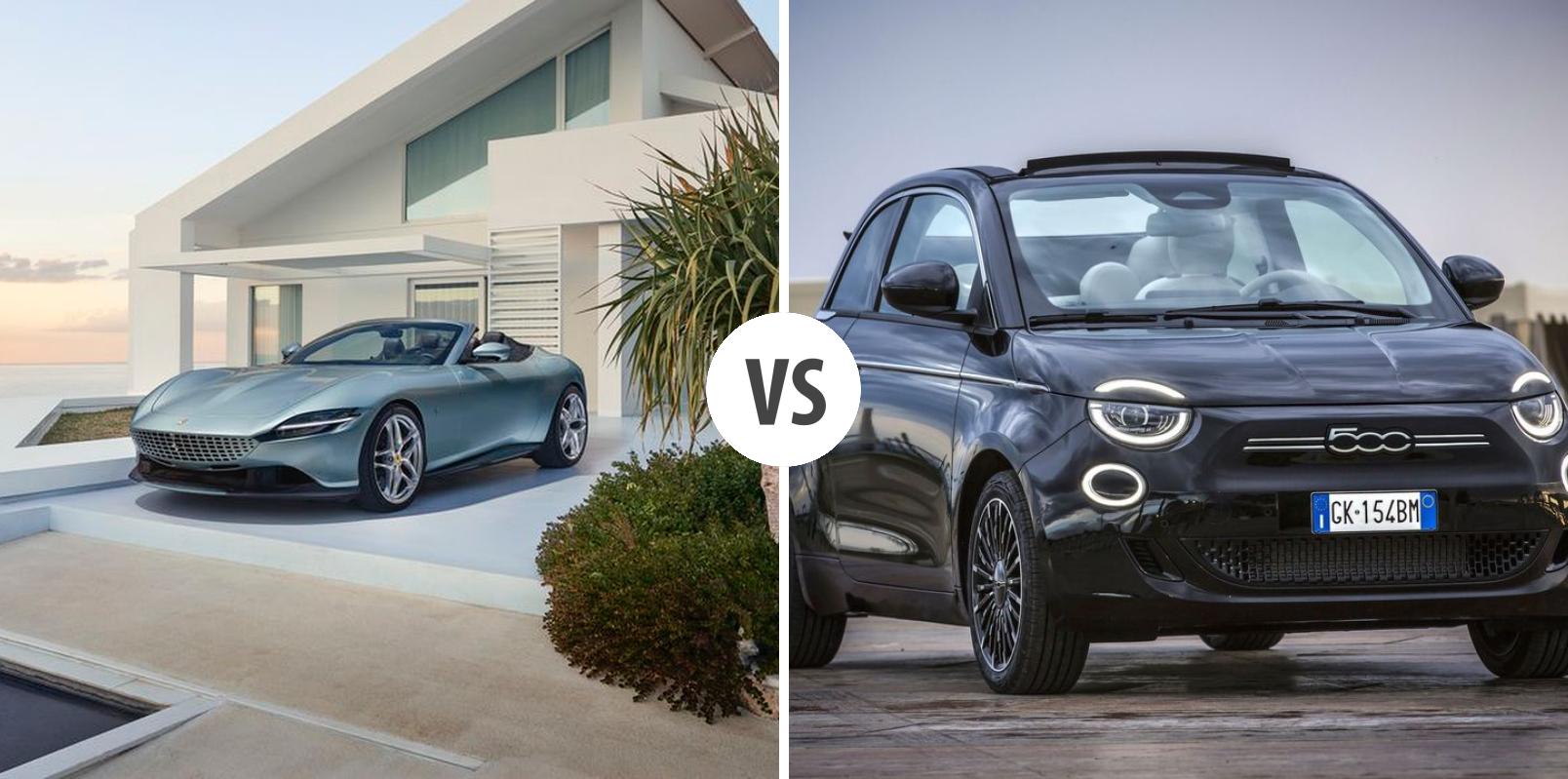 Fiat Roma Ferrari Roma Cabrio VS FIAT 500C – Vergleiche Preise, Leistung ...