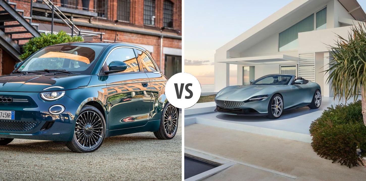 Fiat Roma FIAT 500 Elektro VS Ferrari Roma Cabrio – Vergleiche Preise, Leistung ...