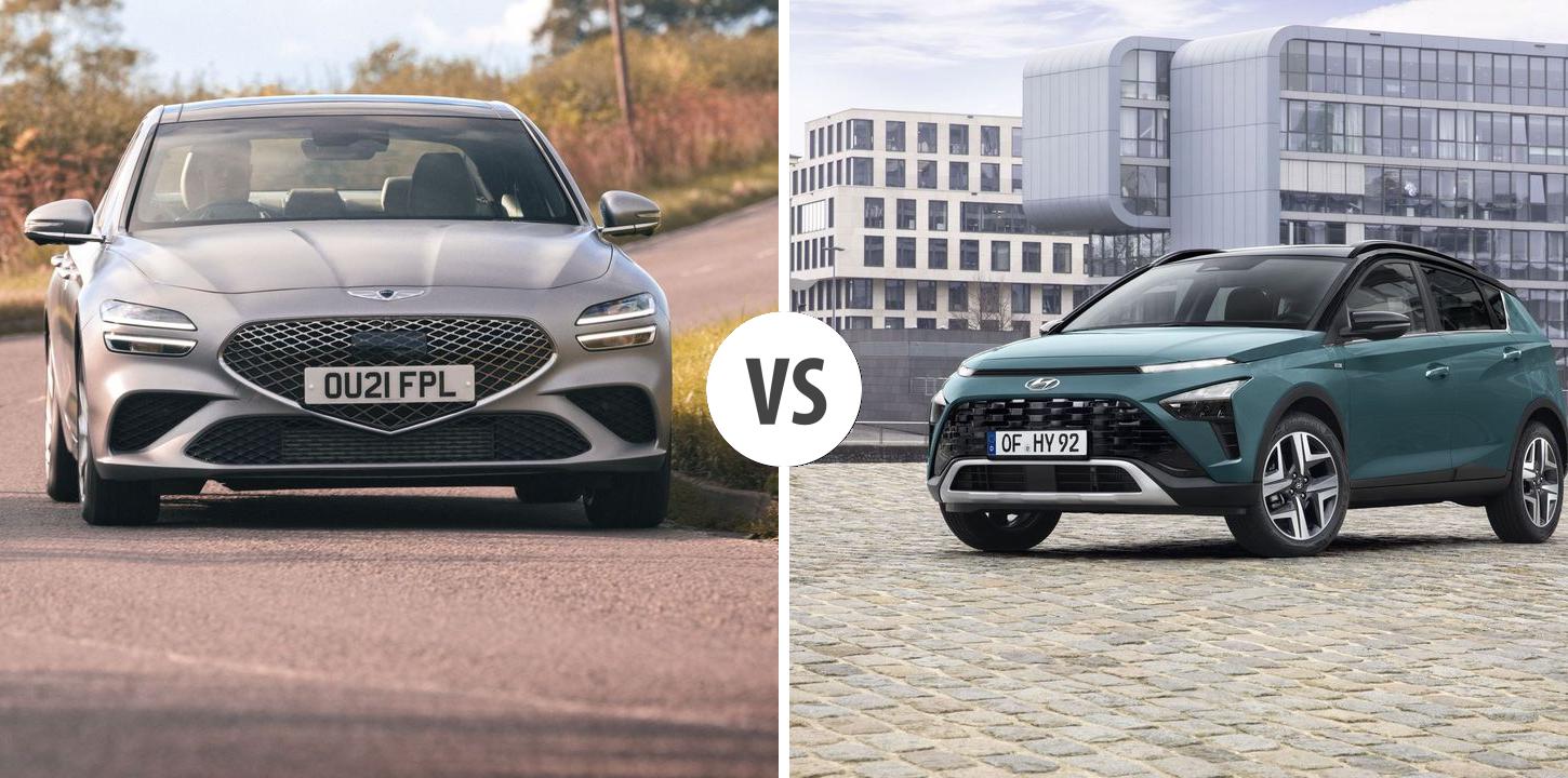 Genesis G70 VS Hyundai Bayon – Vergleiche Preise, Leistung, Kofferraum ...