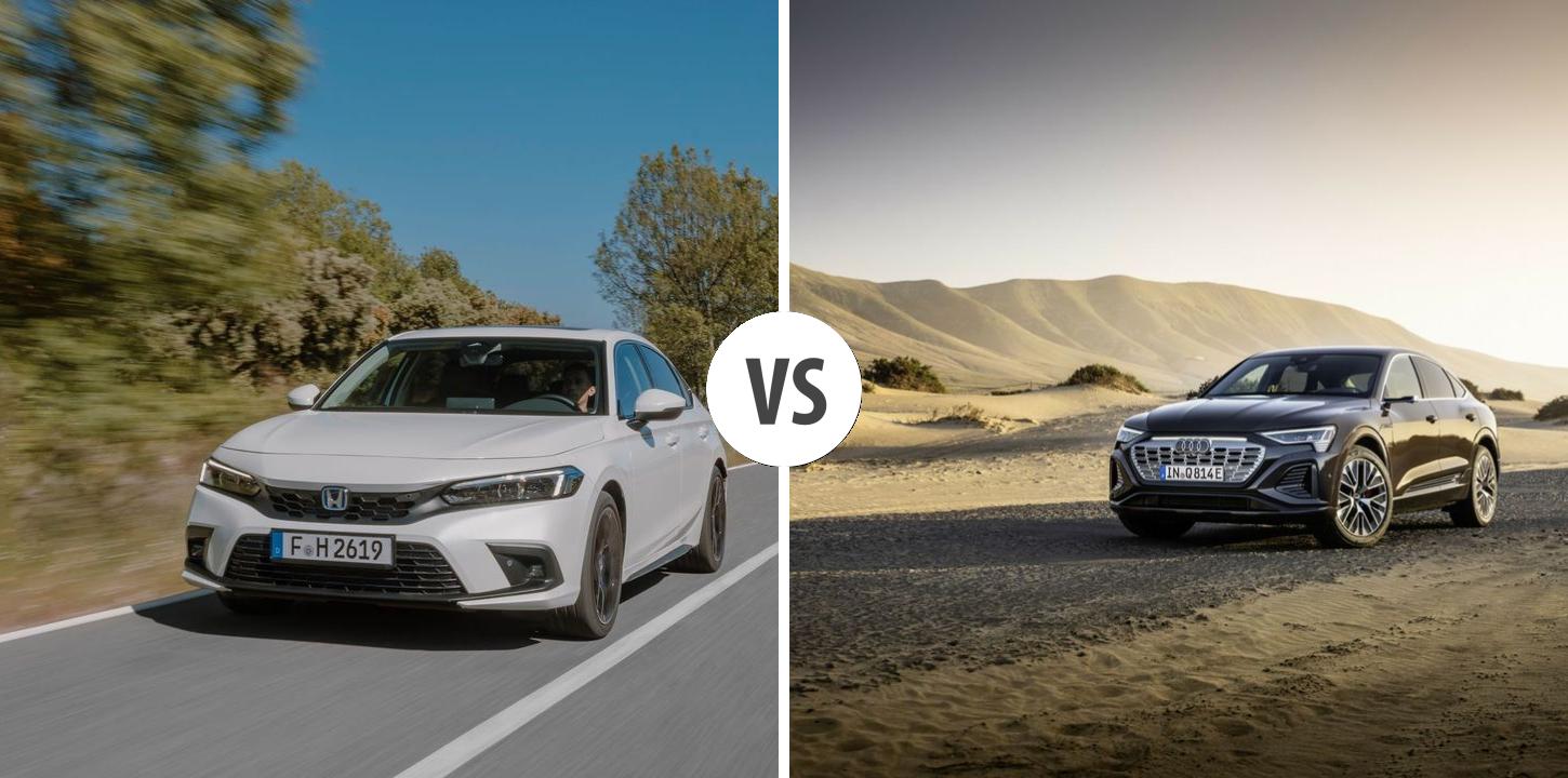 Honda Civic VS Audi Q8 etron Sportback Autovergleich AUTOGOTT.DE