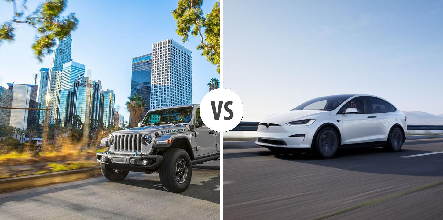 Jeep Wrangler VS TESLA Model X Autovergleich AUTOGOTT.DE