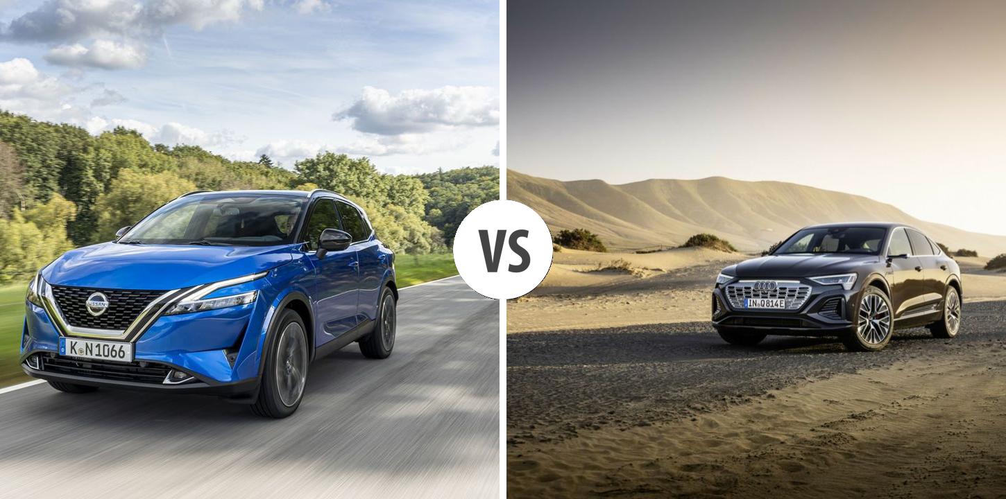 Nissan Qashqai VS Audi Q8 etron Sportback Autovergleich AUTOGOTT.DE