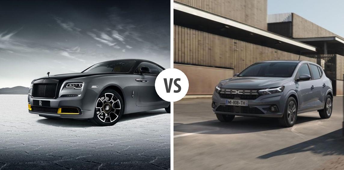 RollsRoyce Wraith VS Dacia Sandero Autovergleich AUTOGOTT.DE
