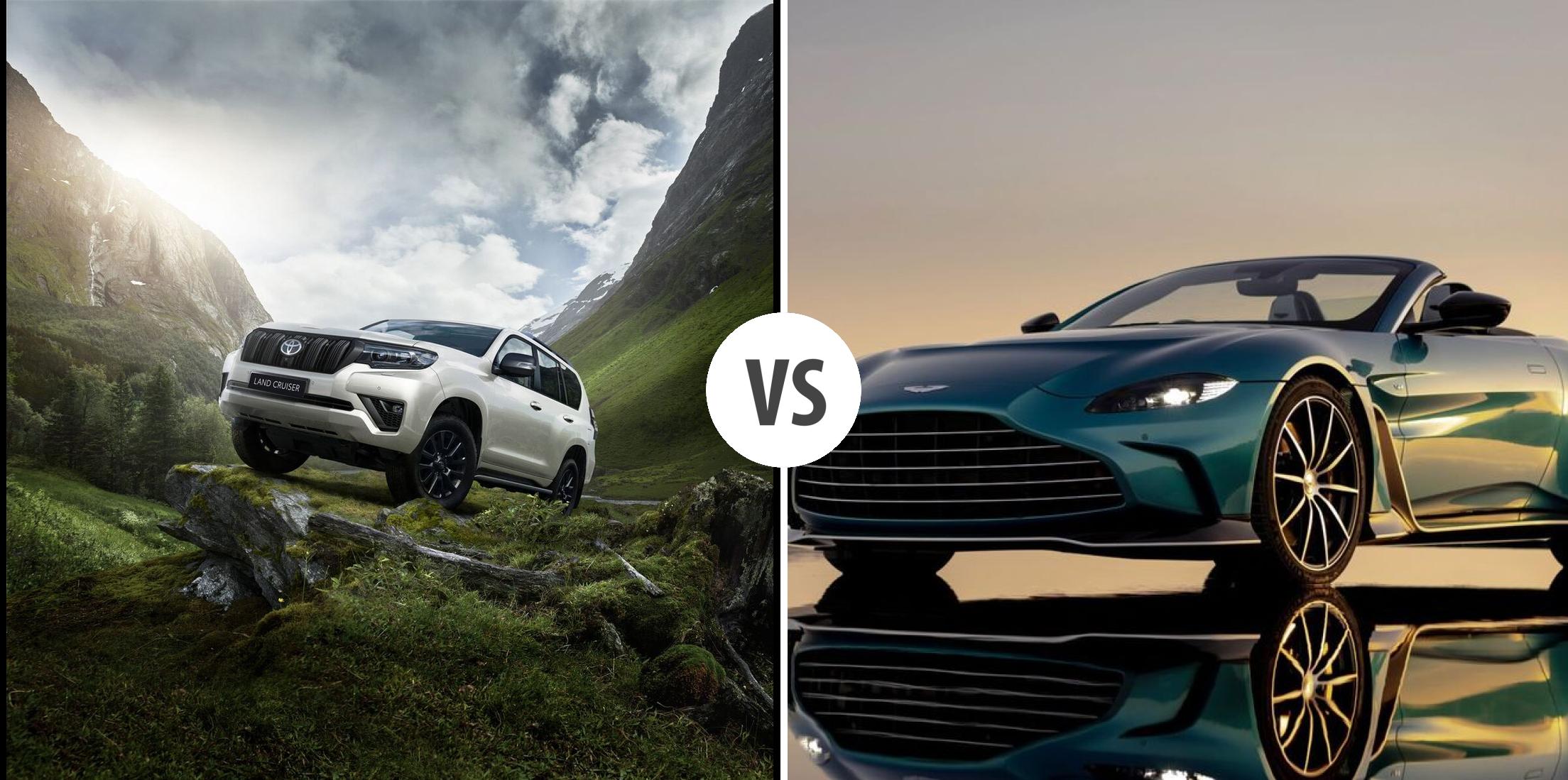 Toyota Land Cruiser VS Aston Martin Vantage Roadster Vergleiche 