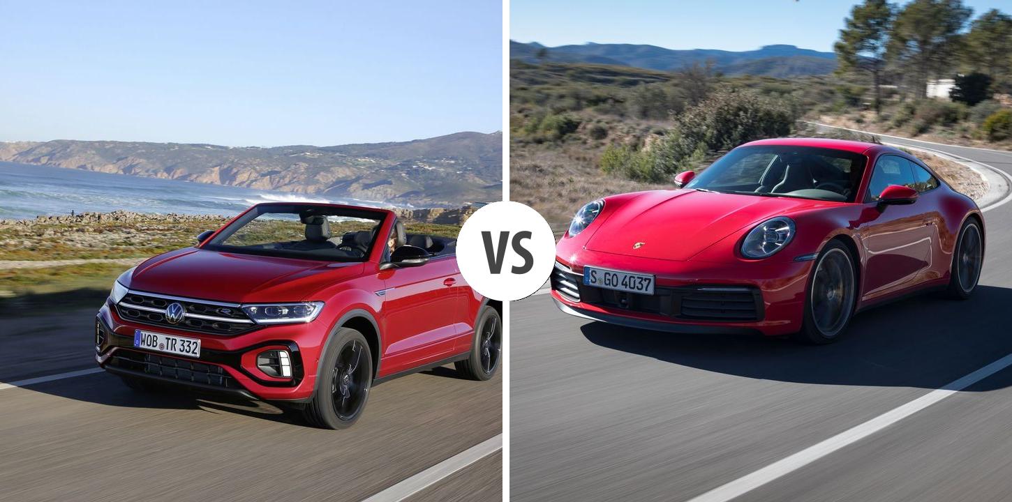 Volkswagen T-Roc Cabriolet VS Porsche 911 Coupé – Vergleiche Preise ...